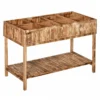 Outsunny Huerto Urbano De Madera 120x60x81 Cm Jardinera Elevada Para Cultivo De Plantas Flores Con Estante Inferior Para Jardín Terraza Exterior Carbanizado