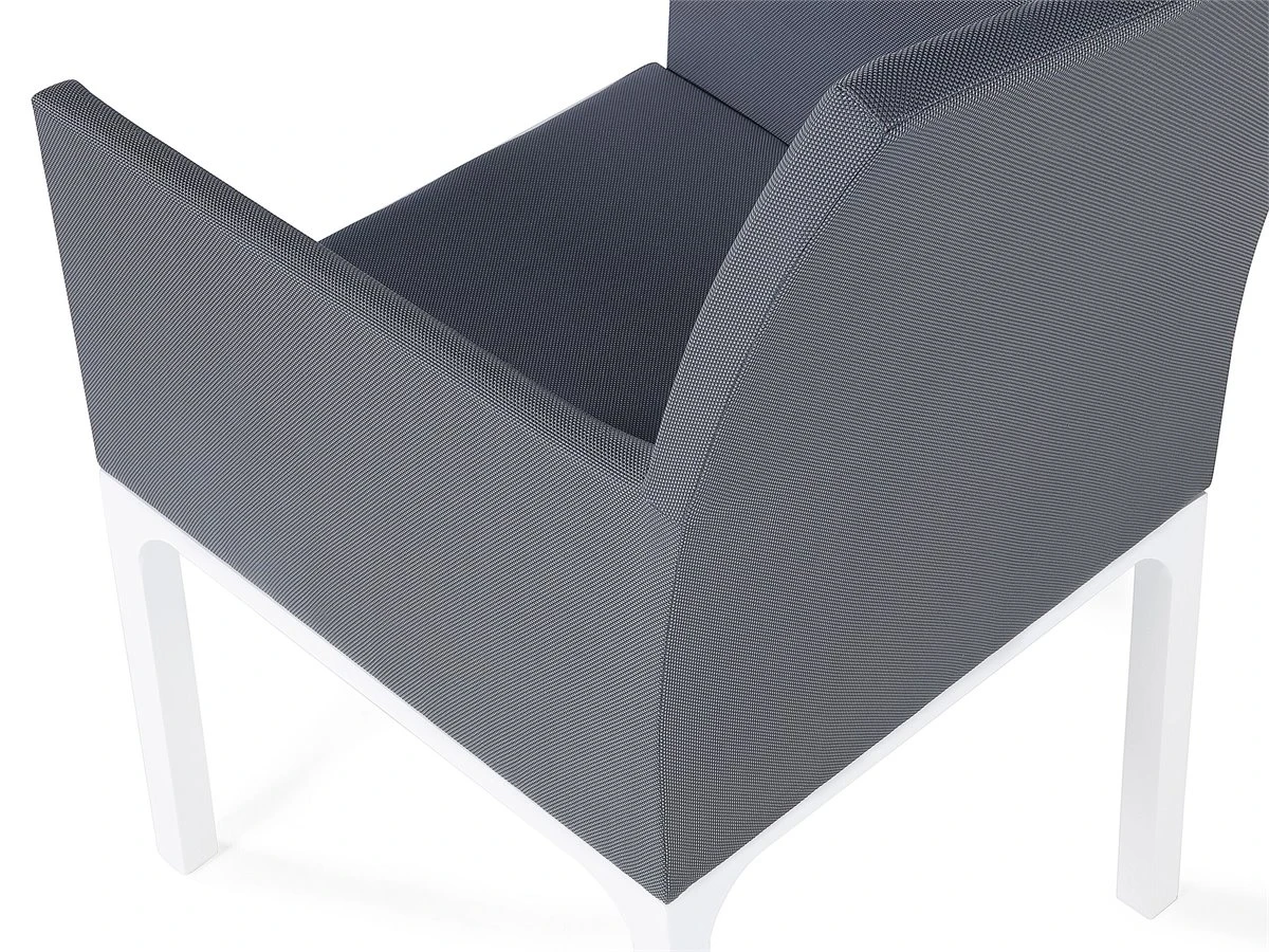 Conjunto De 4 Sillas De Poliéster Gris Oscuro/blanco BACOLI - Imagen 8