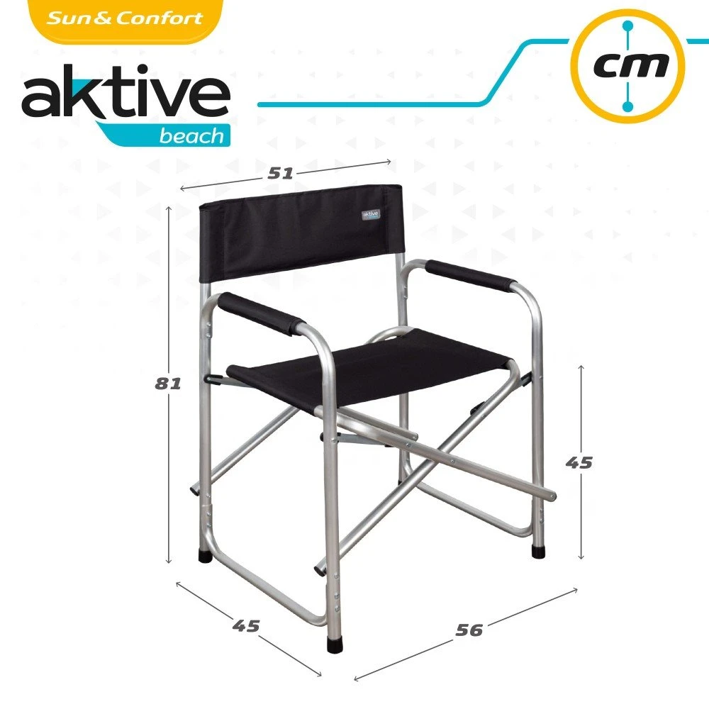 Silla Director Plegable Negra Aktive - Imagen 6
