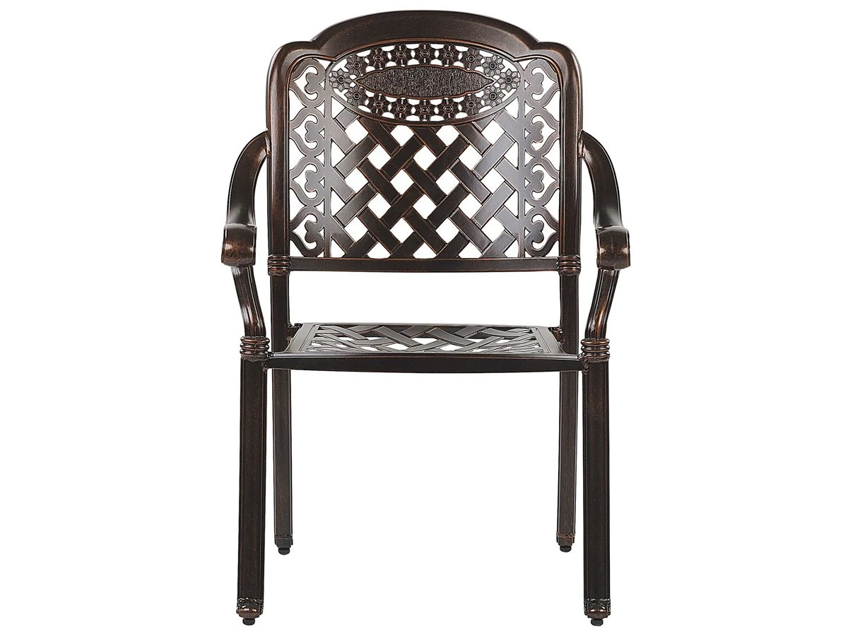 Conjunto De 4 Sillas De Jardín Marrón MANFRIA - Imagen 6