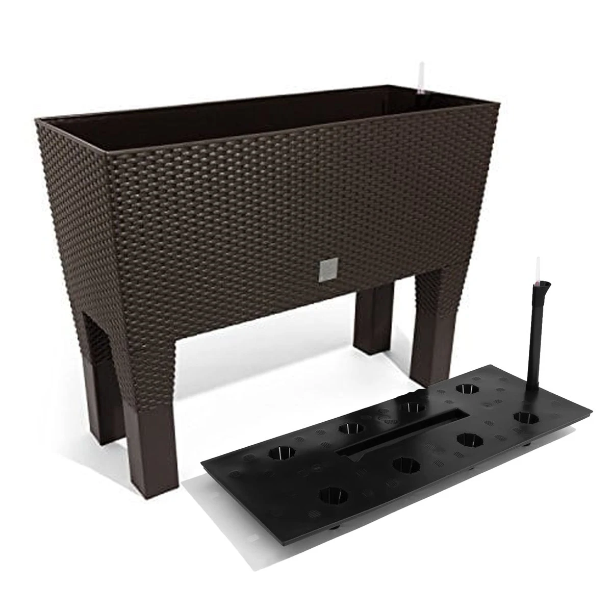 Jardinera C/patasmod. Rato Jh 600. C/autorriego 60x25x46cm. Chocolate - Imagen 3