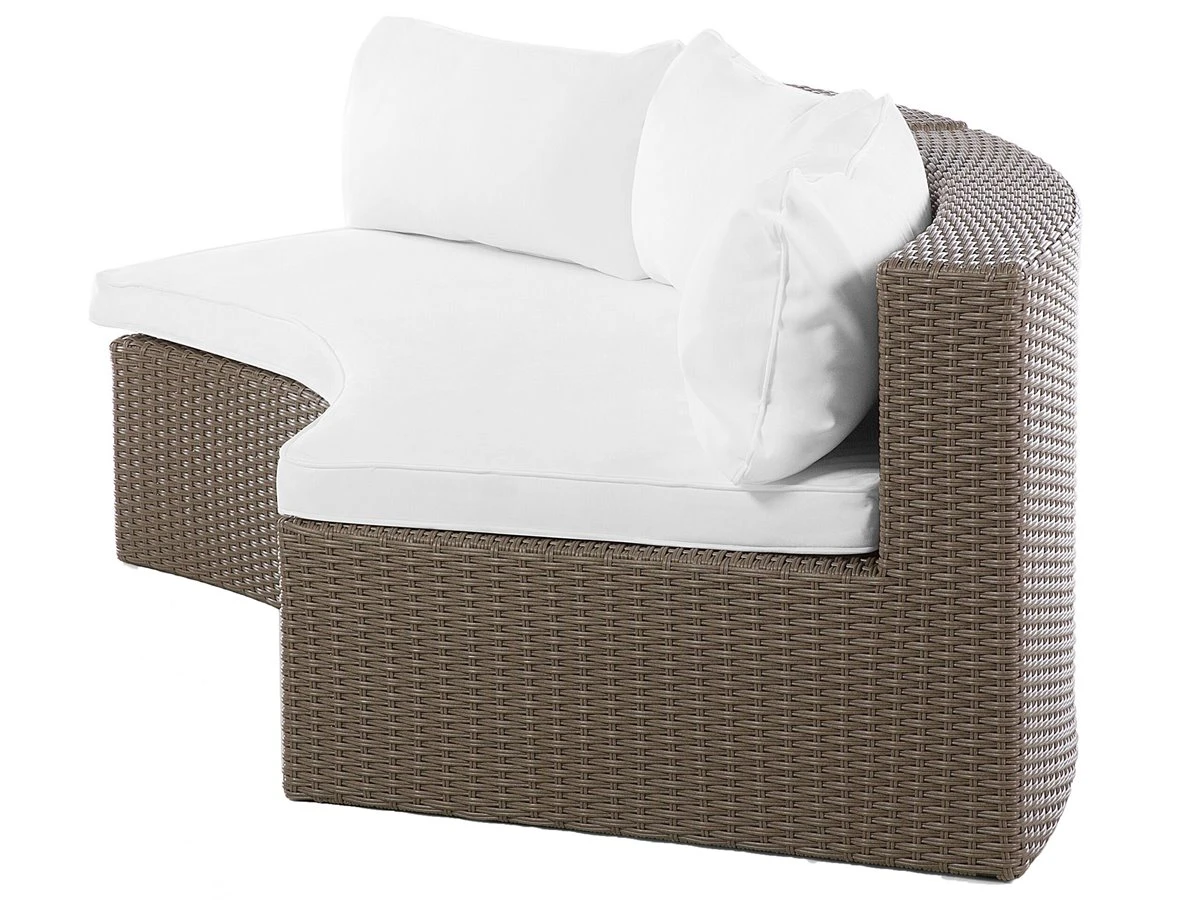 Conjunto De Jardín Con Sofá De Ratán Y Mesa De Café En Marrón Claro SEVERO - Imagen 8