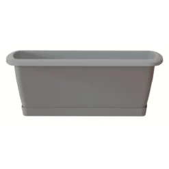Prosperplast Jardinera Para Balc贸n Con Base Respana Set , Dimensiones (Mm) 885X184X150, Color Gris Piedra