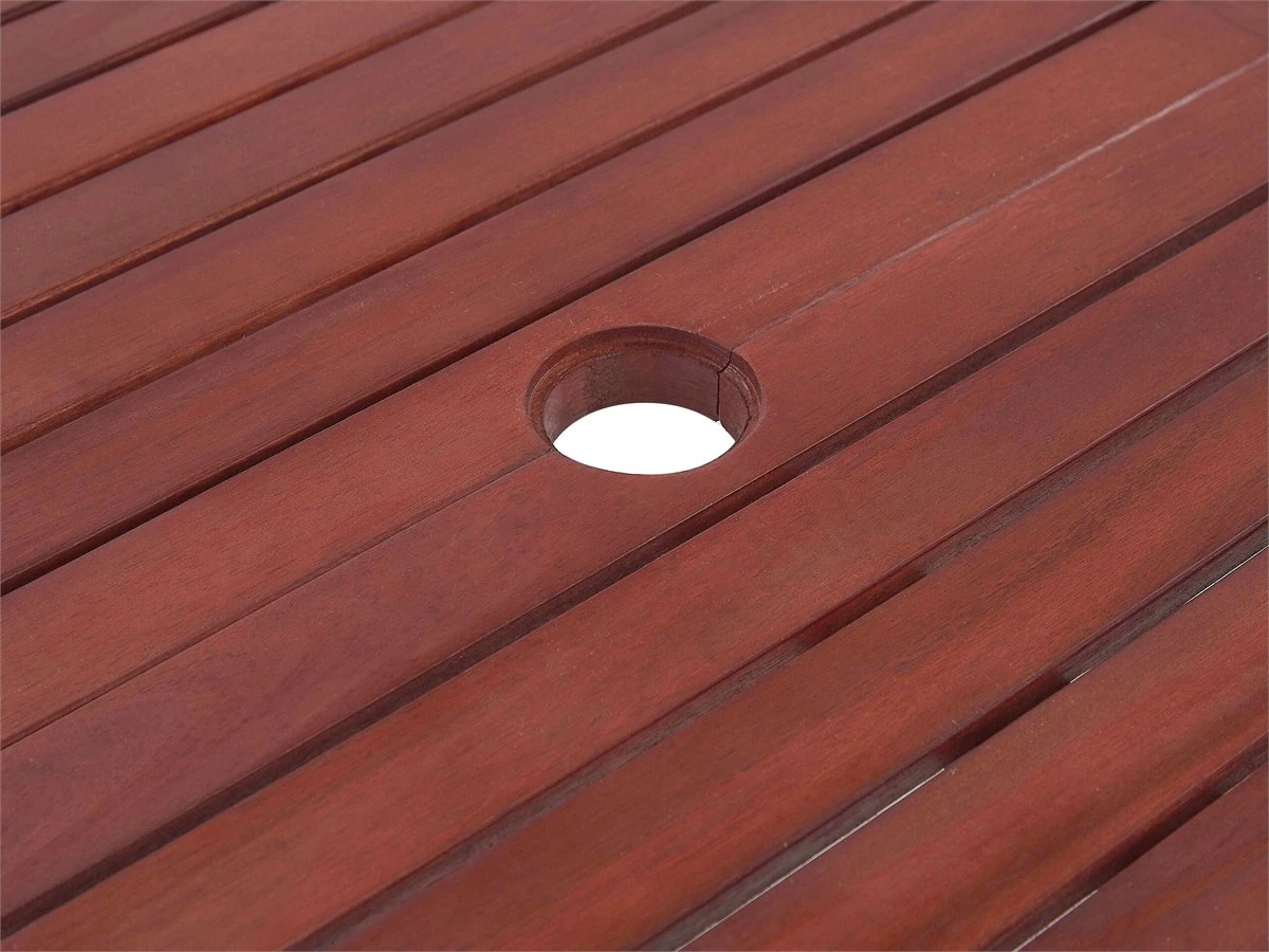 Conjunto De Jardín De Madera De Acacia Con 6 Sillas Y Cojines Terracota TOSCANA - Imagen 8