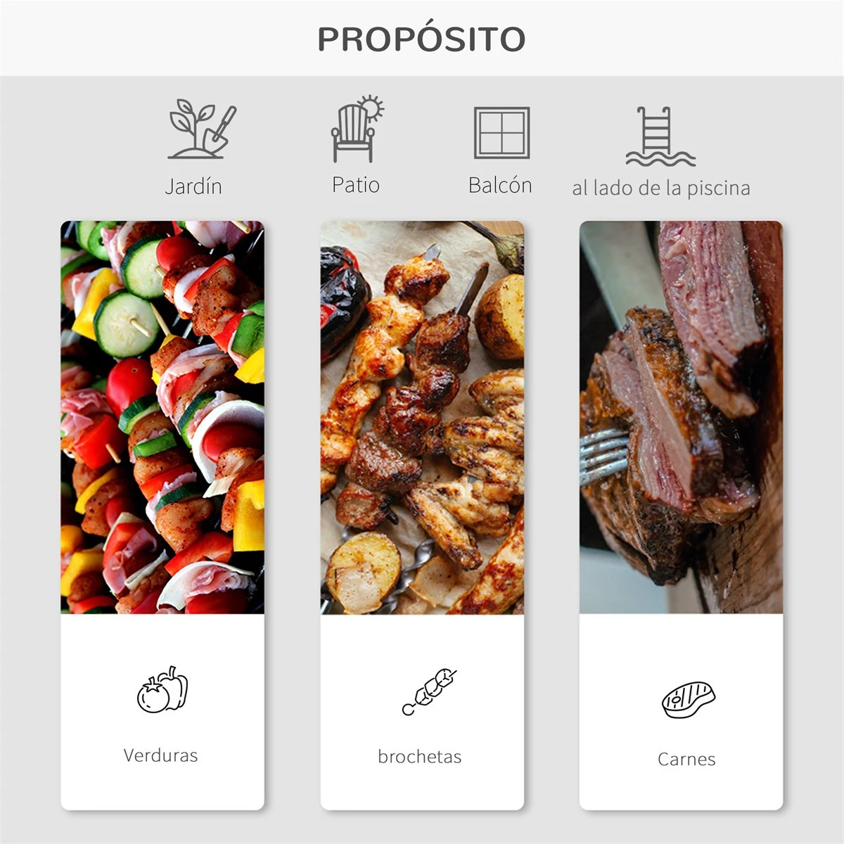 Outsunny Barbacoa De Carbón BBQ Picnic Ahumador Parilla Con Termómetro Jardín Exterior Acampada Parilla De Carbón Vegetal Con Ruedas Y Estante Tapa Y Tazón Esmaltados - Imagen 5