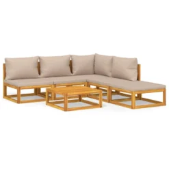 Set Muebles De Jardín 6 Pzasy Cojines VidaXL