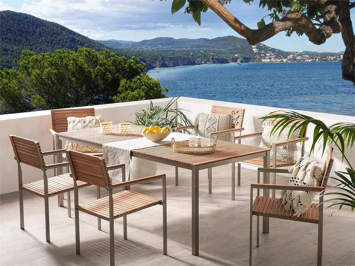 Conjunto De 6 Sillas De Jardín En Madera VIAREGGIO