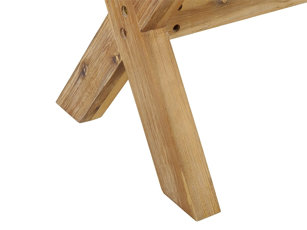 Banco De Jardín 3 Plazas De Cemento Reforzado Blanco/madera Clara OLBIA - Imagen 6