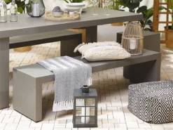 Banco De Jardín De Cemento Reforzado Gris 150 Cm TARANTO