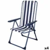 Silla Plegable Aktive Blanco Azul Marino A Rayas 46 X 101 X 59 Cm (4 Unidades)