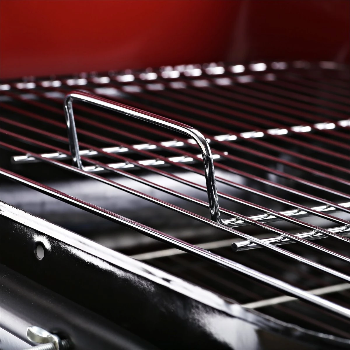 Outsunny Barbacoa De Carbón Picnic Con Estantes De Madera Parrillas Asador BBQ Patio Acampada Multifuncional Parilla De Carbón Vegetal 98x49x81cm Con Ruedas - Imagen 5