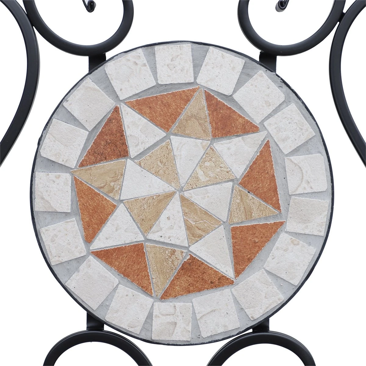 Outsunny Set De 2 Sillas Plegables De Jardín Bistro Silla Asiento Mosaico Para Terraza Balcón Acero Carga 120kg - Imagen 5