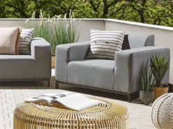 Conjunto De 2 Sillones De Poliéster Gris/negro ROVIGO