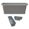 Prosperplast Jardinera Para Balcón Respana Easycare, Incluye Ganchos, Dimensiones (Mm) 593X190X140, Color Gris Piedra