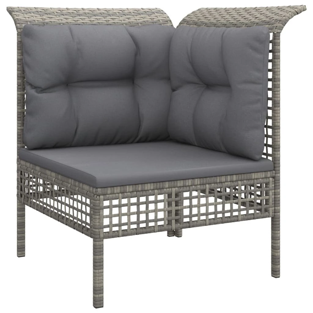 Set De Muebles De Jardín 7 Pzas Y Cojines Ratán Sintético Gris VidaXL - Imagen 4