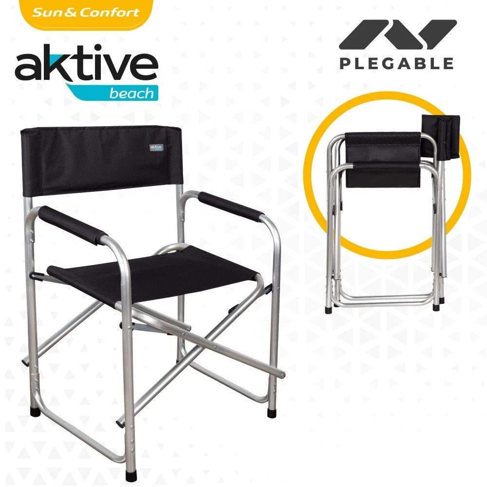 Silla Director Plegable Negra Aktive - Imagen 3