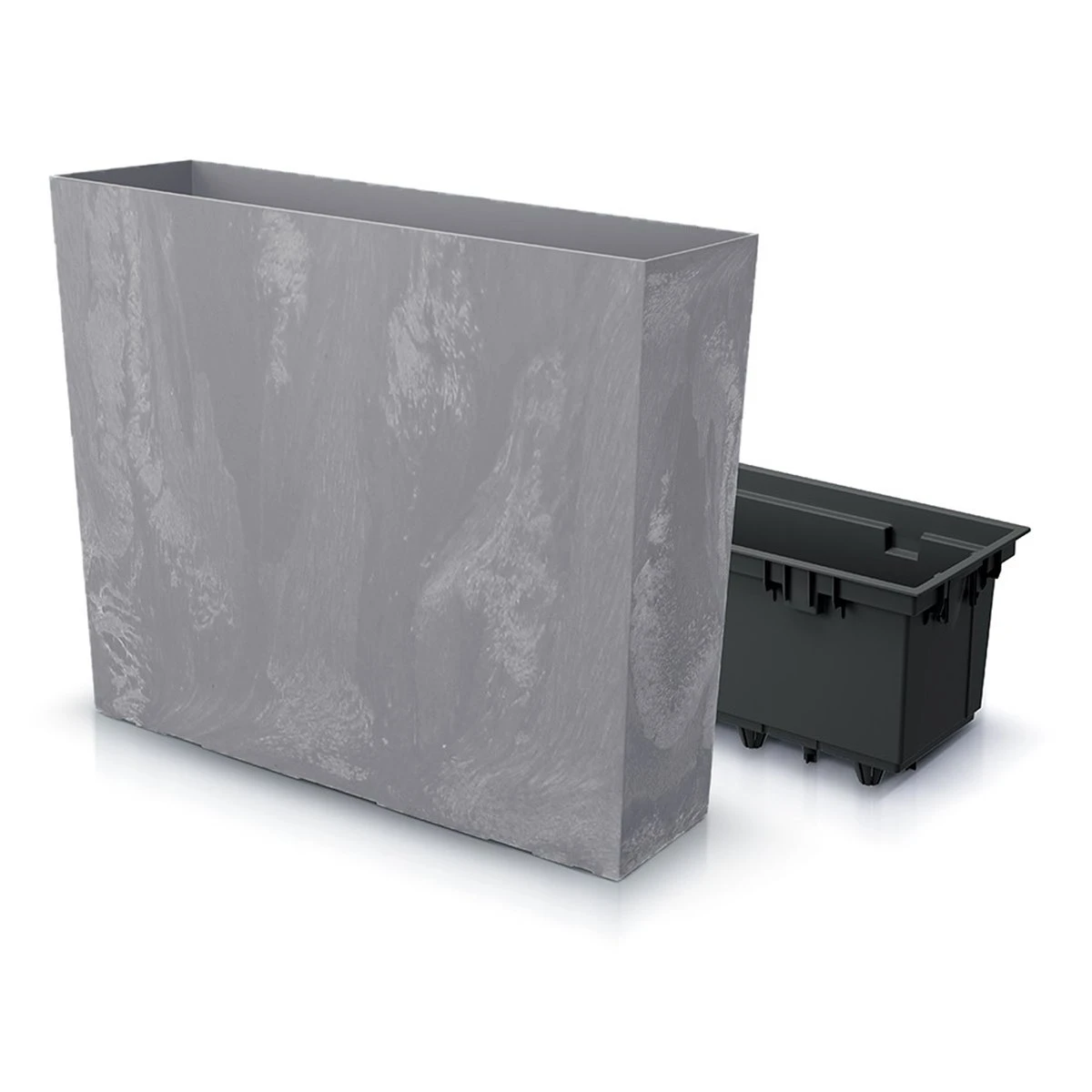 Prosperplast Jardinera Para Balcón Urbi Case Beton Effect , Con Depósito, Dimensiones (Mm) 580X180X498, Color Marengo - Imagen 5