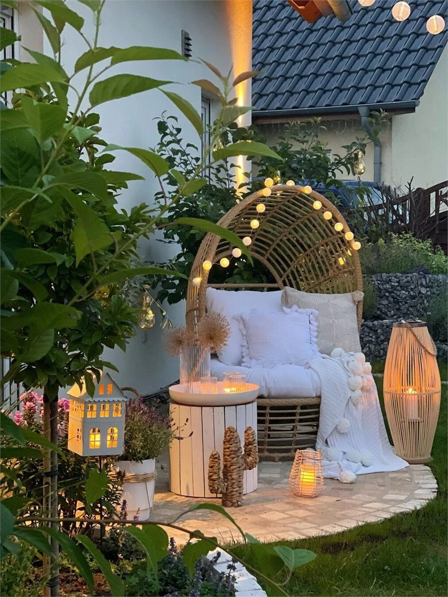 Silla De Ratán Beige/natural/blanco LIDO - Imagen 12