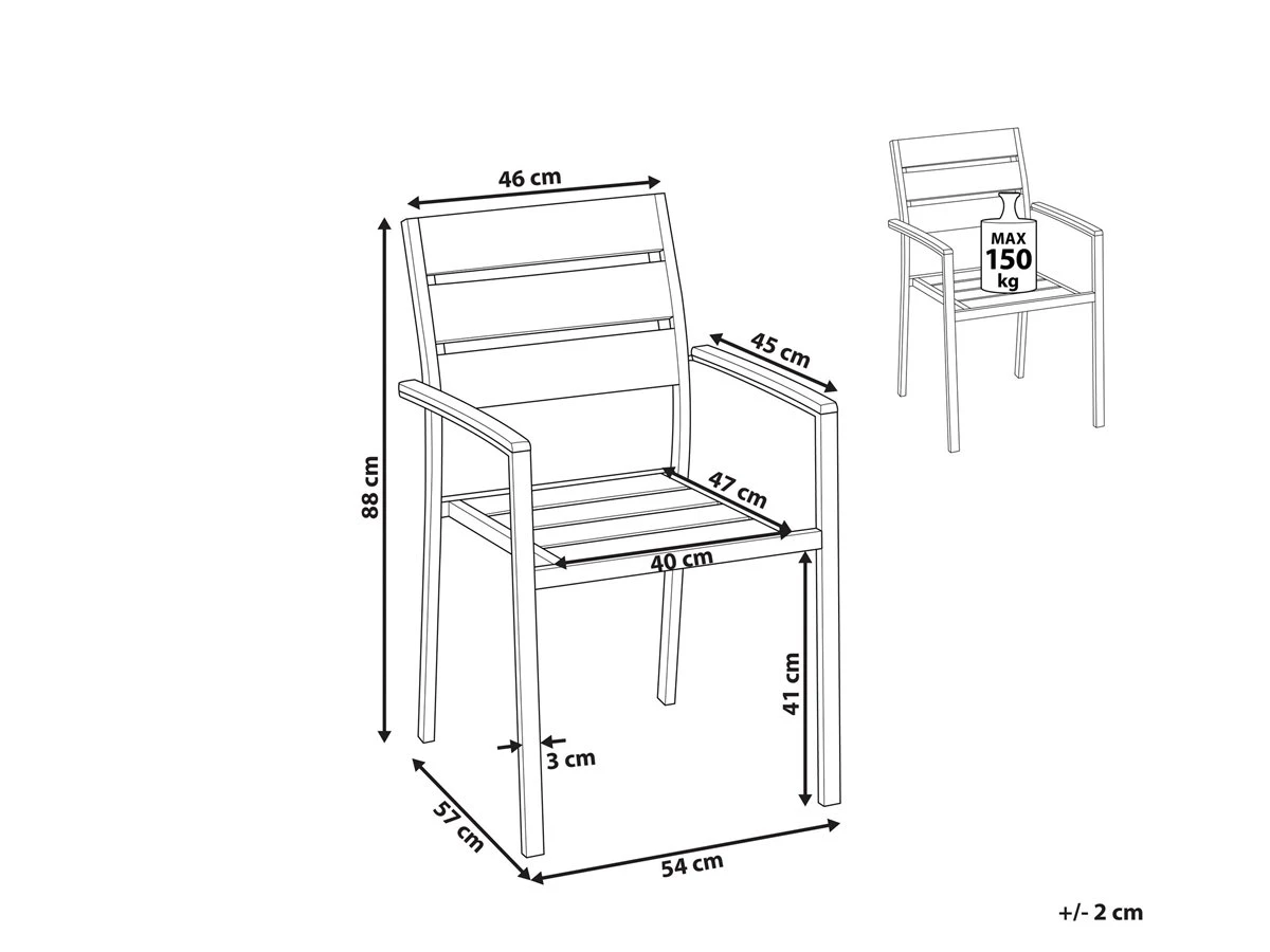 Silla De Jardín Blanca VERNIO - Imagen 3