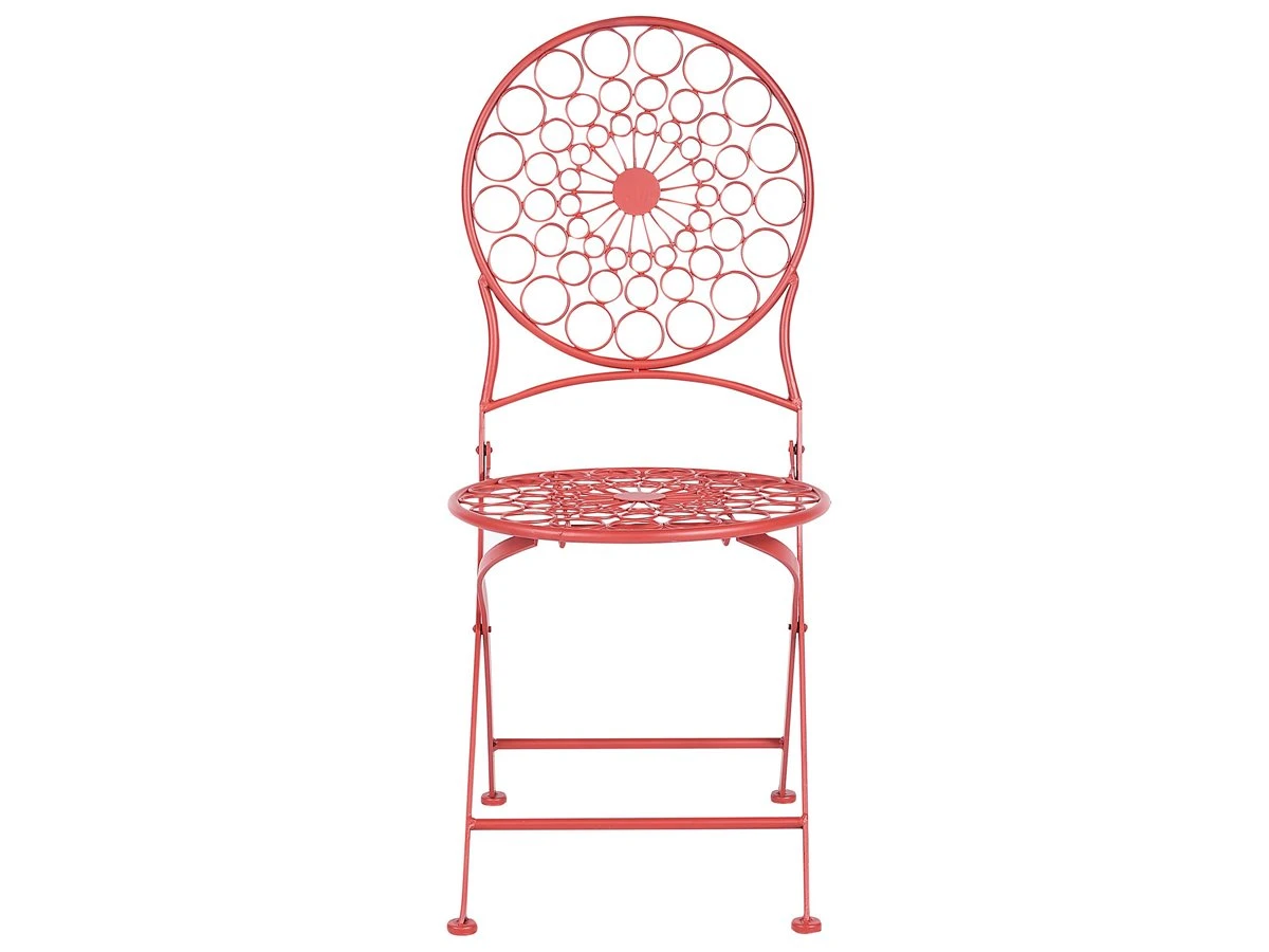 Conjunto De 2 Sillas De Balcón De Metal Rojo SCARIO - Imagen 4