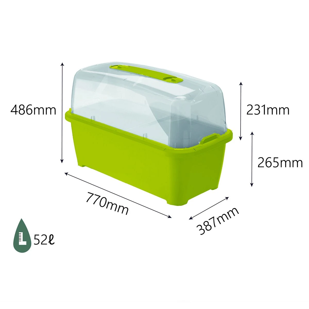 Prosperplast Huerto Urbano Con Invernadero De 52 Litros En Polipropileno 77 X 38 X 82 Cm Color Pistacho - Imagen 3