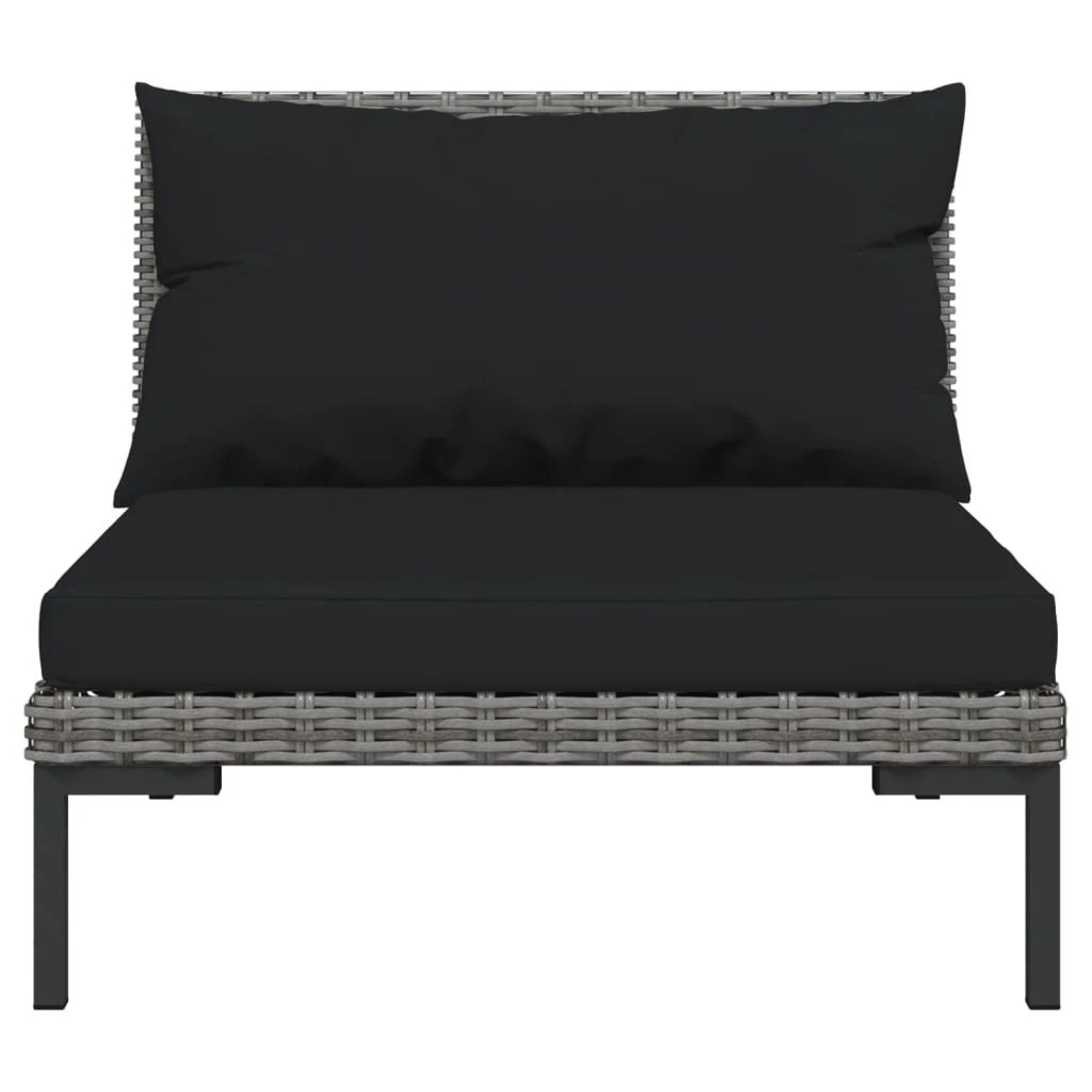 Set Muebles Jardín 6 Pzas Y Cojines Ratán Sintético Gris Oscuro VidaXL - Imagen 4