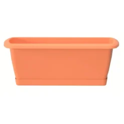 Prosperplast Jardinera Respana Con Soporte De Plastico En Color Terracota 49 (largo) X 18,4 (ancho) X 14,5 (alto) Cm