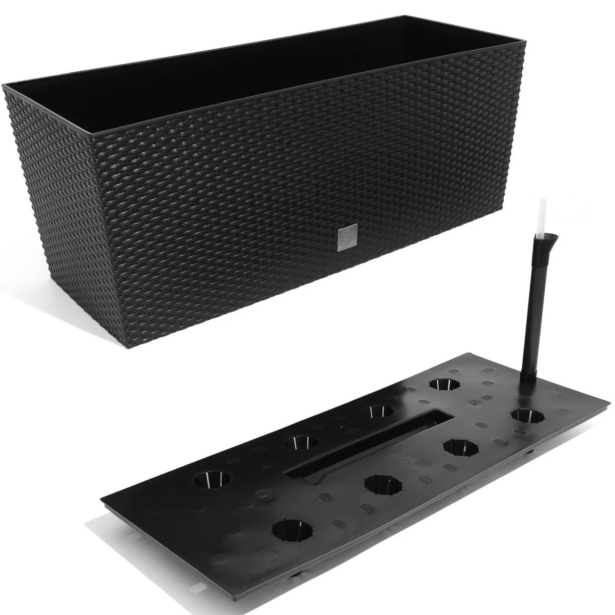 Prosperplast Jardinera Rato 30 Litros Con Riego En Color Antracita 60 X 25 X 24 Cm - Imagen 4