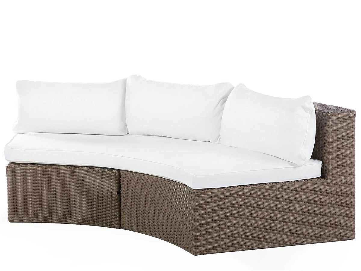 Conjunto De Jardín Con Sofá De Ratán Y Mesa De Café En Marrón Claro SEVERO - Imagen 7