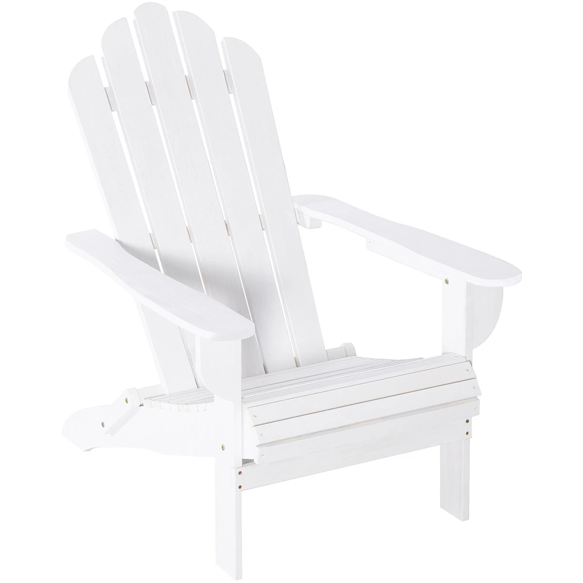 Outsunny Silla Adirondack De Madera Plegable Silla De Jardín Con Reposabrazos Y Respaldo Alto Para Terraza Balcón Exterior Carga Max. 113 Kg 73x73x92 Cm Blanco