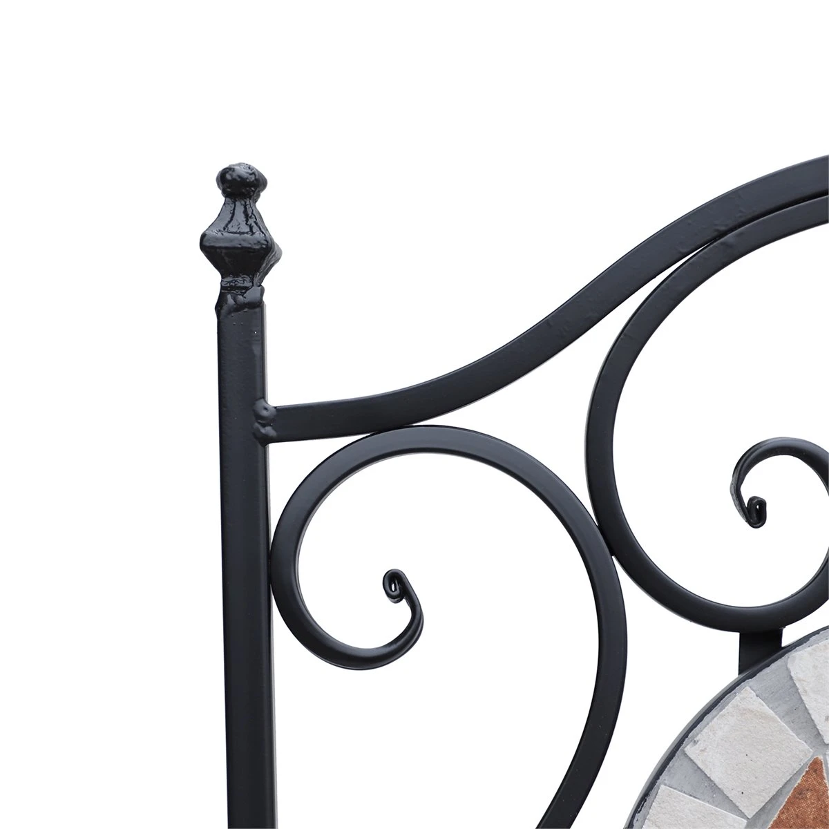 Outsunny Set De 2 Sillas Plegables De Jardín Bistro Silla Asiento Mosaico Para Terraza Balcón Acero Carga 120kg - Imagen 4