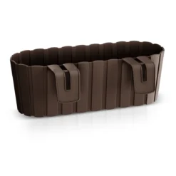 Prosperplast Jardinera Para Balc贸n BOARDEE HOOK 4,9L., Dimensiones (mm) 383x212x130, Color Marr贸n