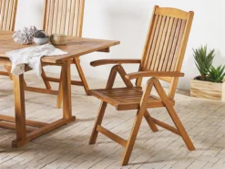 Conjunto De 2 Sillas De Jardín De Madera Clara JAVA