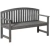 Outsunny Banco De Jardín De 2 Plazas Banco Listones De Madera Con Respaldo Y Reposabrazos Para Terraza Balcón Patio Exterior Carga 320 Kg 140x50x85 Cm Gris