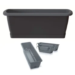 Prosperplast Jardinera Para Balcón Respana Easycare, Dimensiones (Mm) 397X190X140, Color Marrón