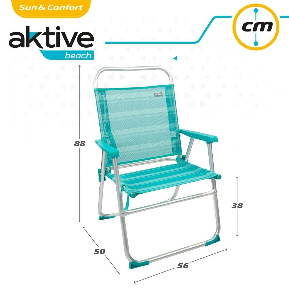 Silla Plegable Fija Aluminio Aktive Beach - Mediterráneo - Imagen 6