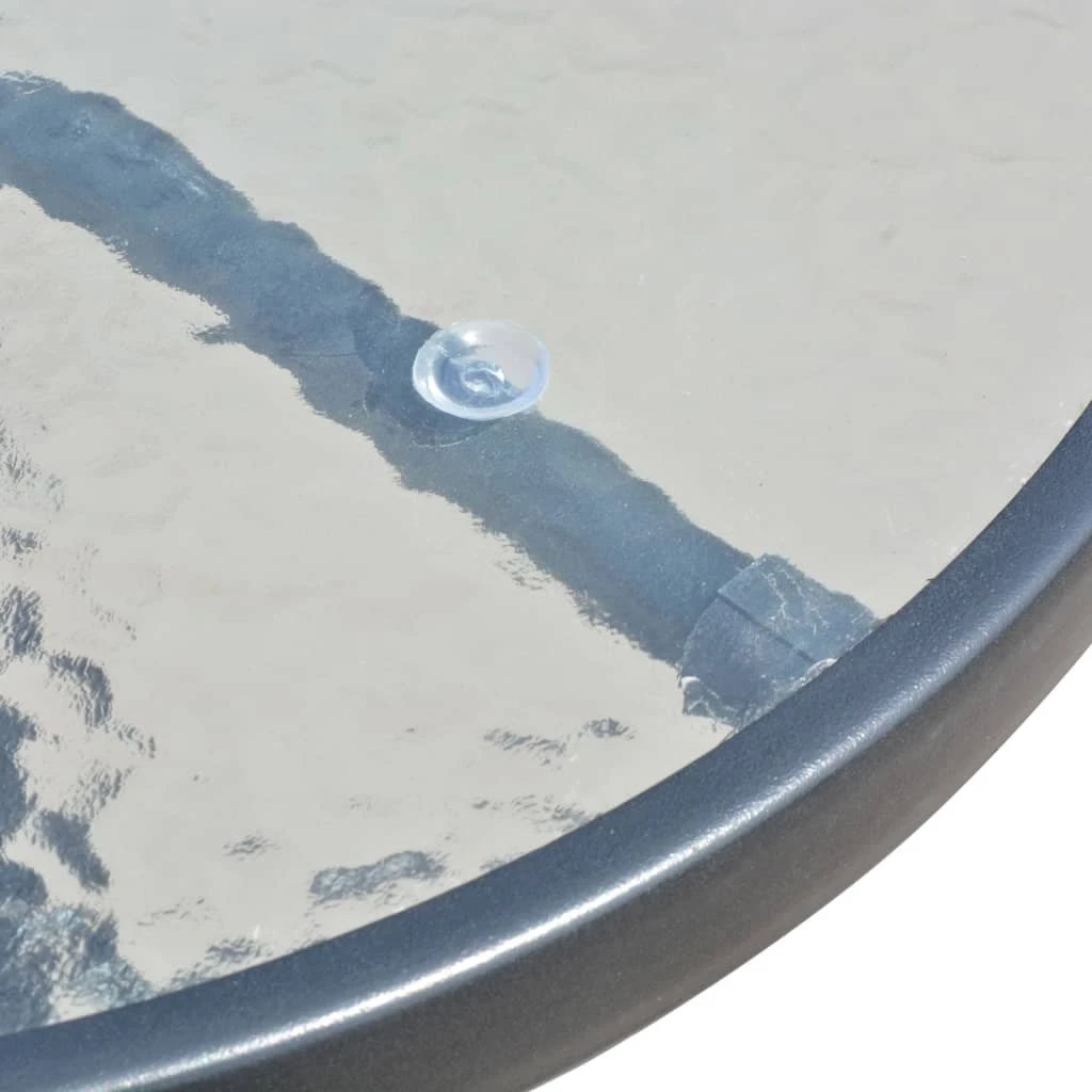 Mesa Y Sillas Bistró De Jardín 3 Piezas Acero Negro VidaXL - Imagen 3