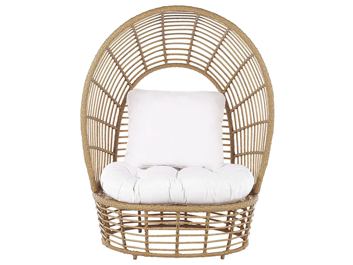 Silla De Ratán Beige/natural/blanco LIDO - Imagen 5