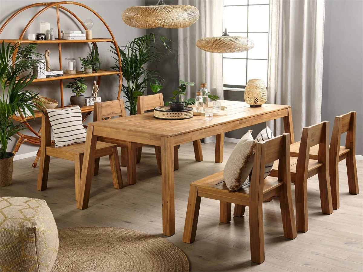 Silla De Madera De Acacia Clara LIVORNO - Imagen 5