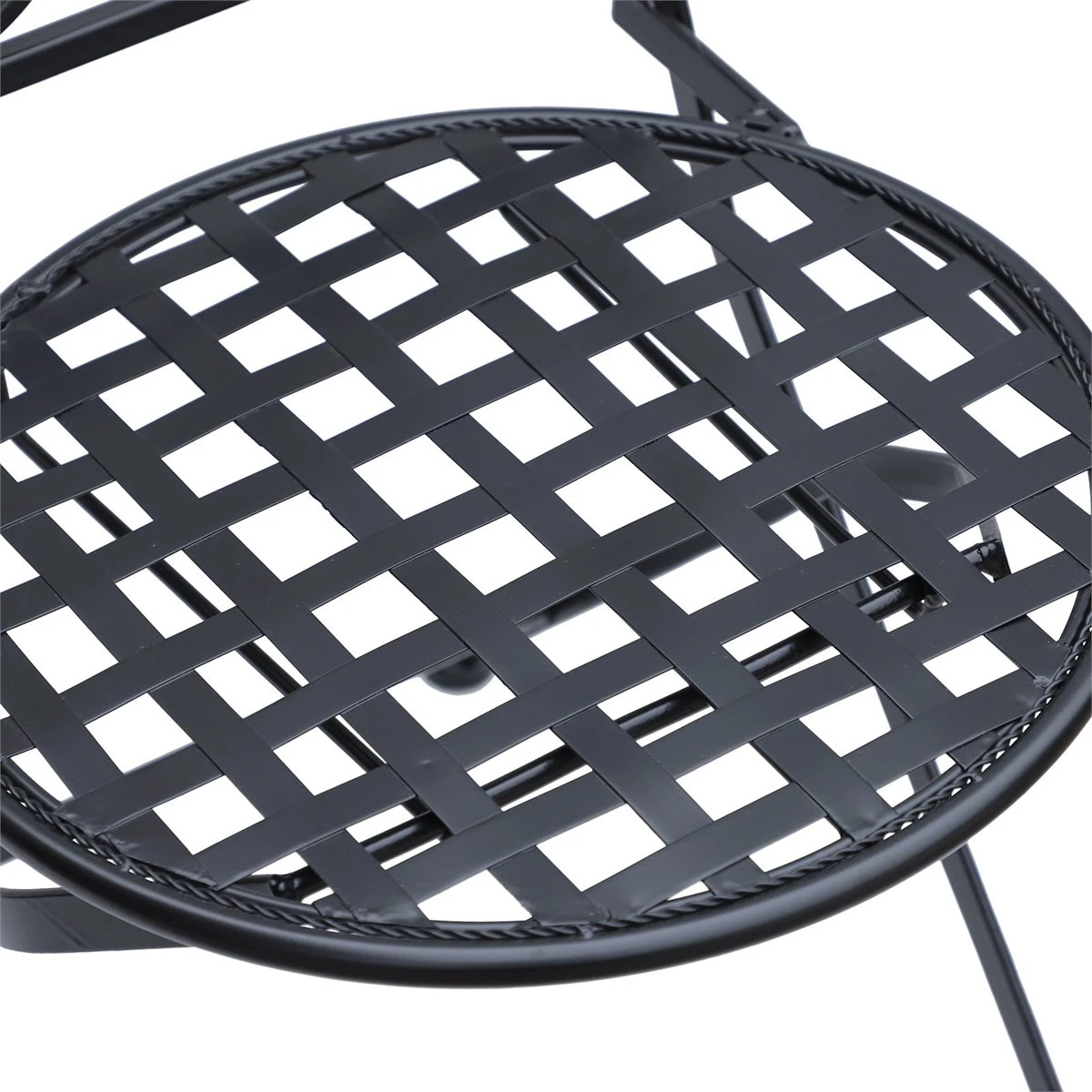 Outsunny Set De 2 Sillas Plegables De Jardín Bistro Silla Asiento Mosaico Para Terraza Balcón Acero Carga 120kg - Imagen 6