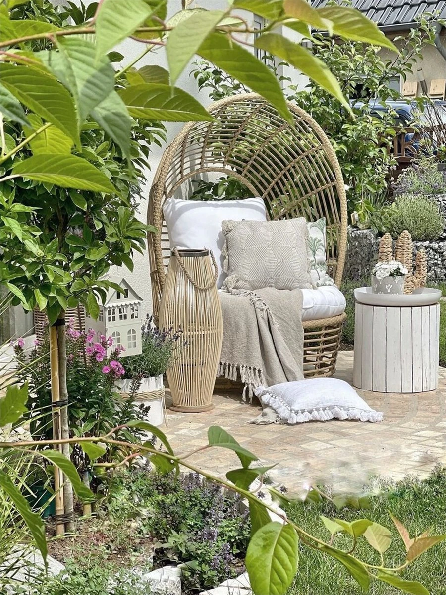 Silla De Ratán Beige/natural/blanco LIDO - Imagen 10