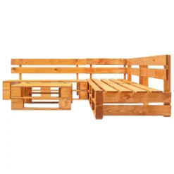 Set Muebles De Palés De Jardín 4 Pzas Madera Marrón Miel VidaXL