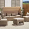 Conjunto De Jardín 5 Plazas De Ratán Color Natural Beige COCCOLIA