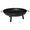 Outsunny Brasero Exterior Ø58x23 Cm Cuenco De Fuego Redondo Con Asas De Transporte 3 Pies Y Marco De Metal Para Hogueras Leñas Terraza Jardín Al Aire Libre Negro