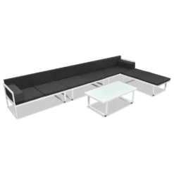 Set De Muebles De Jardín 5 Piezas Textilene Aluminio Negro VidaXL