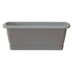 Prosperplast Jardinera Respana Con Soporte De Plastico En Color Gris Piedra 78,6 (largo) X 18,4 (ancho) X 14,5 (alto) Cm