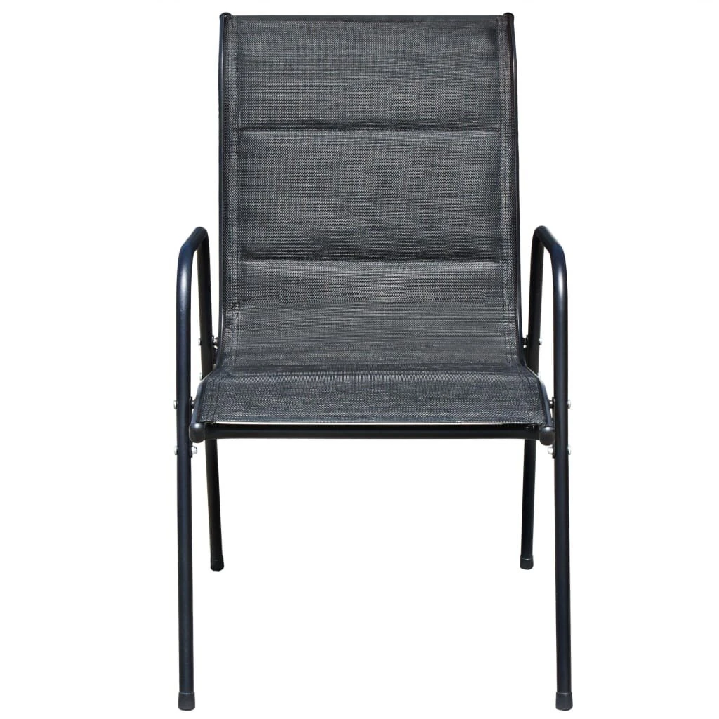 Mesa Y Sillas Bistró De Jardín 3 Piezas Acero Negro VidaXL - Imagen 6