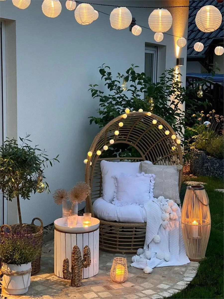 Silla De Ratán Beige/natural/blanco LIDO - Imagen 11