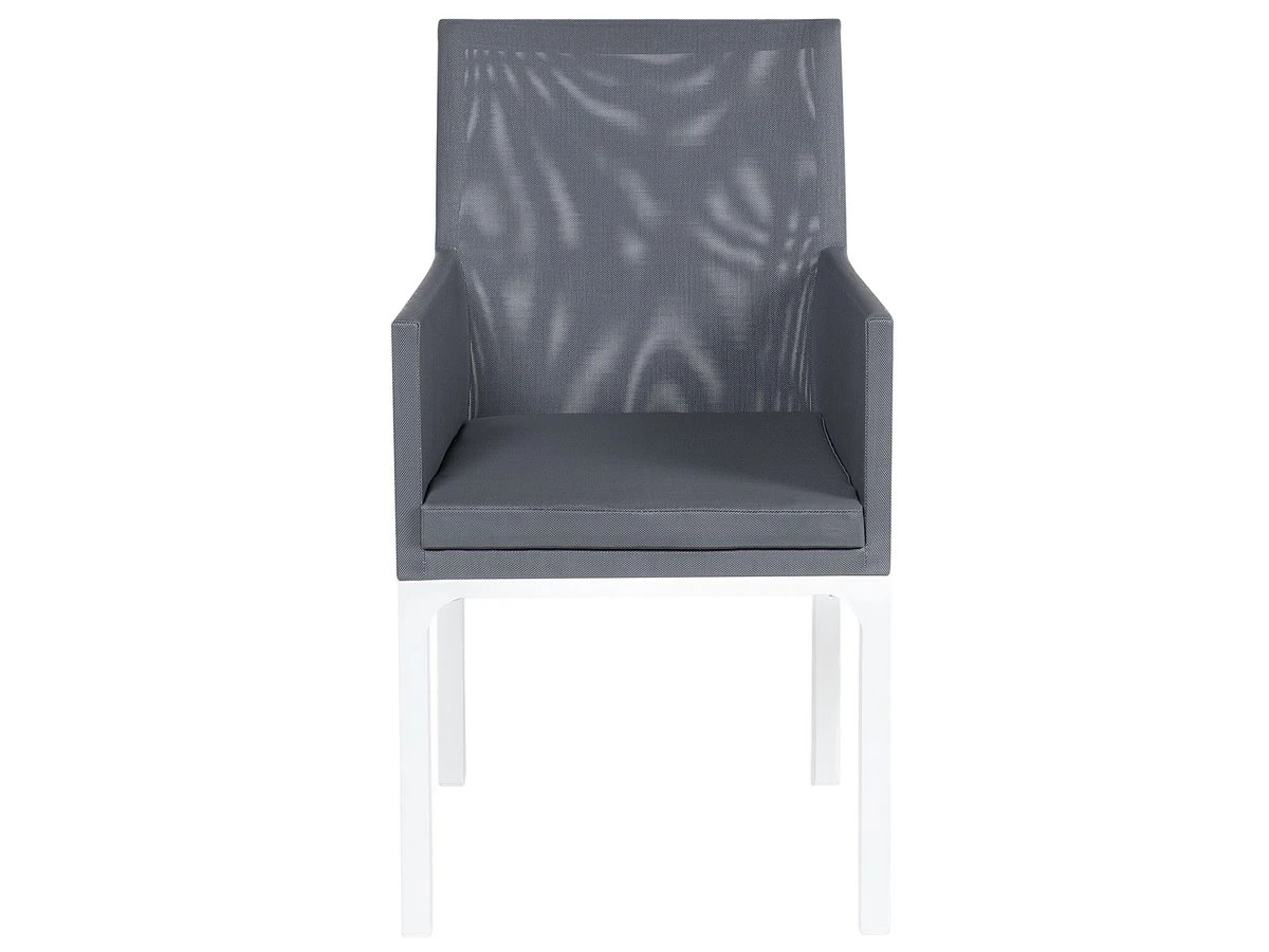 Conjunto De 8 Sillas De Poliéster Gris Oscuro/blanco BACOLI - Imagen 4